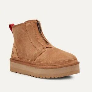 Neumel Platform Zip Suede Brown Size US 6